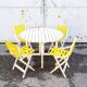 Reguitti folding garden table in wood with chairs, 1970s, set of 5