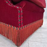 1970s, Danish lounge chair, original condition, cherry-red velour fabric.