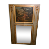 Trumeau en  bois laqué de style Louis XVI , fin XIXème