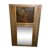 Trumeau en  bois laqué de style Louis XVI , fin XIXème