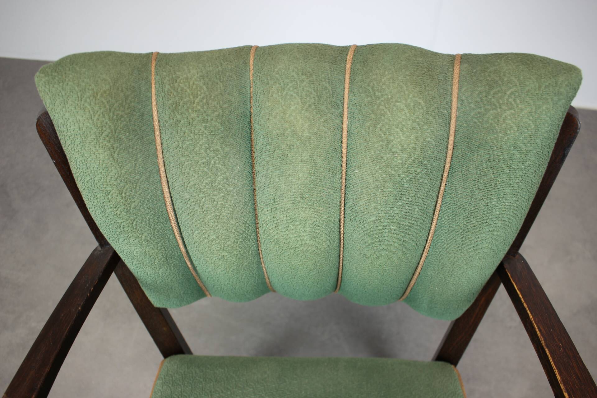 Solid wood armchair from the 1950s, Czechoslovakia