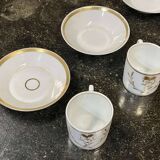 Set of 4 cups and saucers from the early 19th century in Paris porcelain