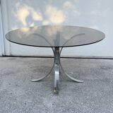 Italian design glass table from the 80s