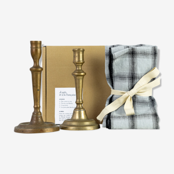 2 candle holders and 2 tea towels — All fire all flame #71