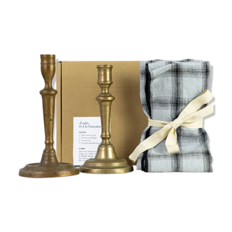2 candle holders and 2 tea towels — All fire all flame #71