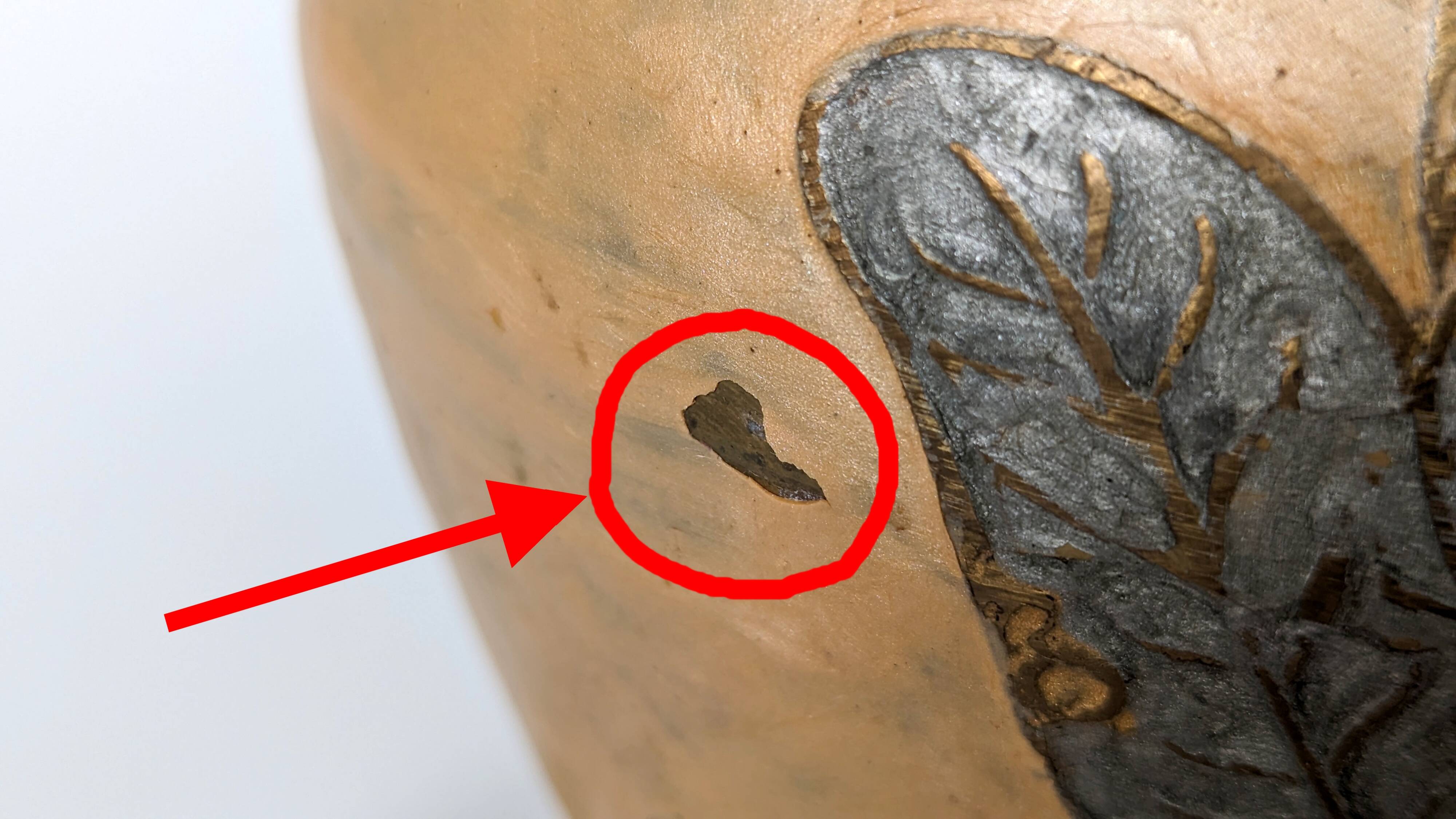 Pitcher, Hand painted brass jug