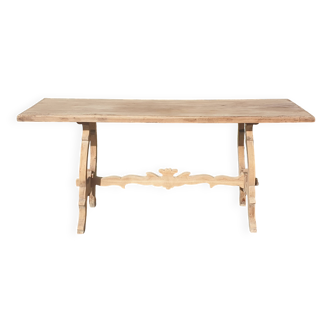 Spanish table in natural wood, 178 cm long