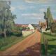 HST painting "Village of Jouy sur Eure" by Léon Gaudeaux (1893 / 1947)