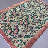 Vintage turkish rug 206x135 cm shabby distressed carpet medium