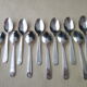 Box of 12 teaspoons in silver metal 18 G