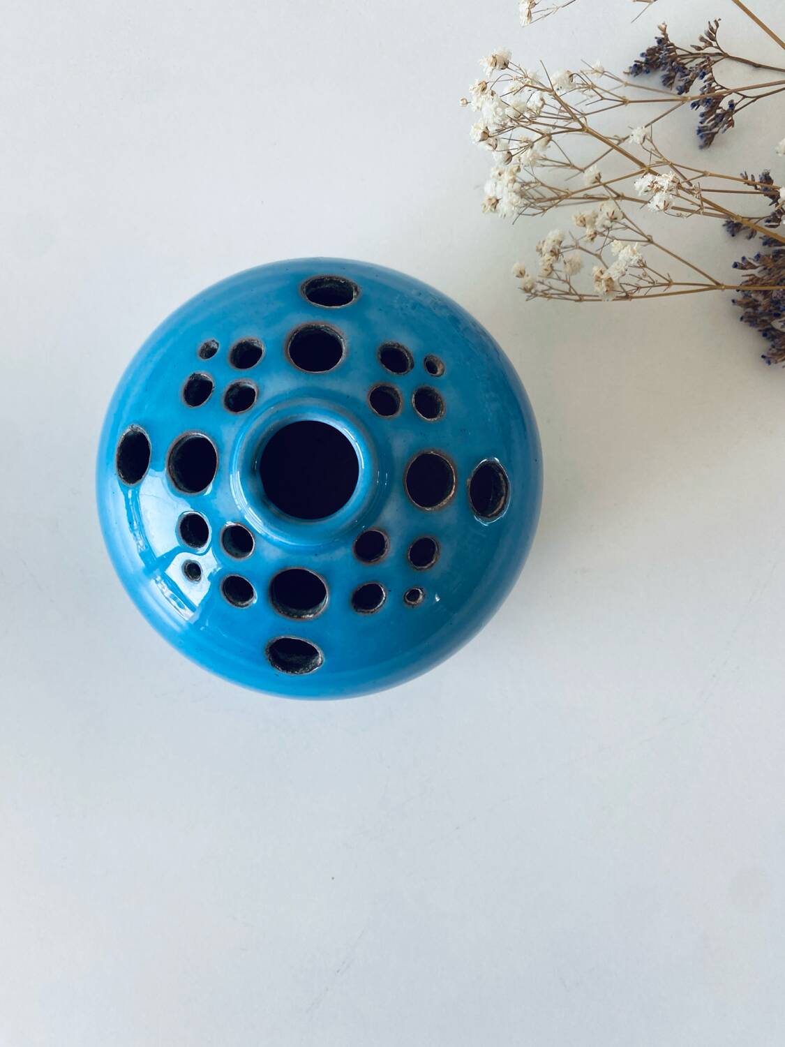 Flower spike vase signed Duriez