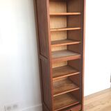Vintage curtain binder in solid brown oak year 50