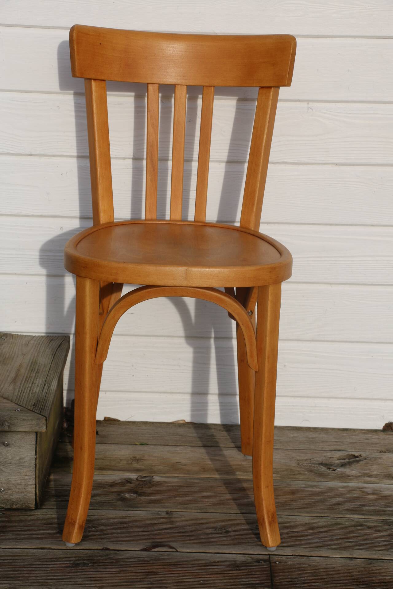 Set of 6 Baumann chairs, light beech, 1960