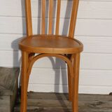 Set of 6 Baumann chairs, light beech, 1960