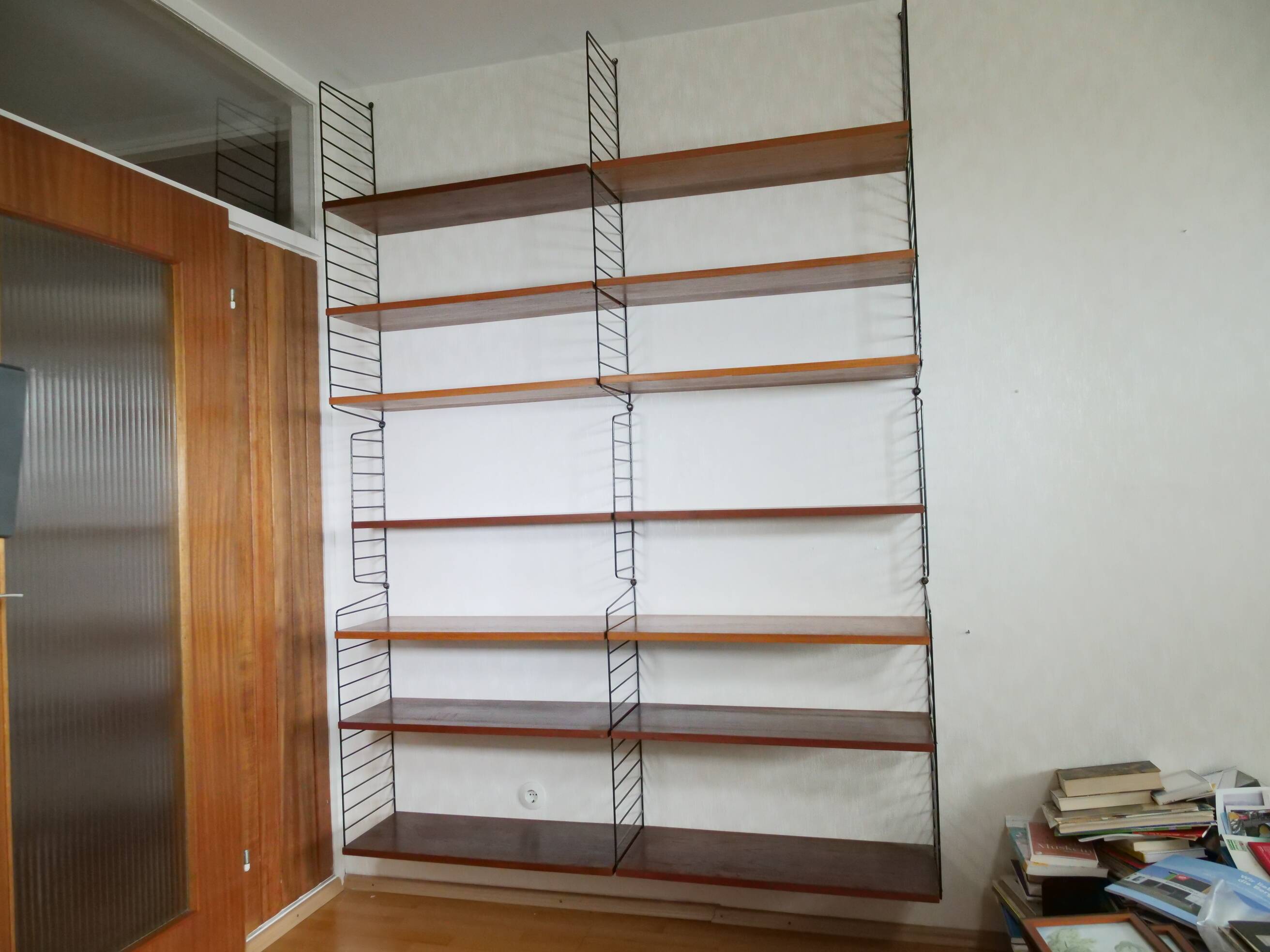Étagère à cordes Modul Nisse en teck au design vintage des années 60