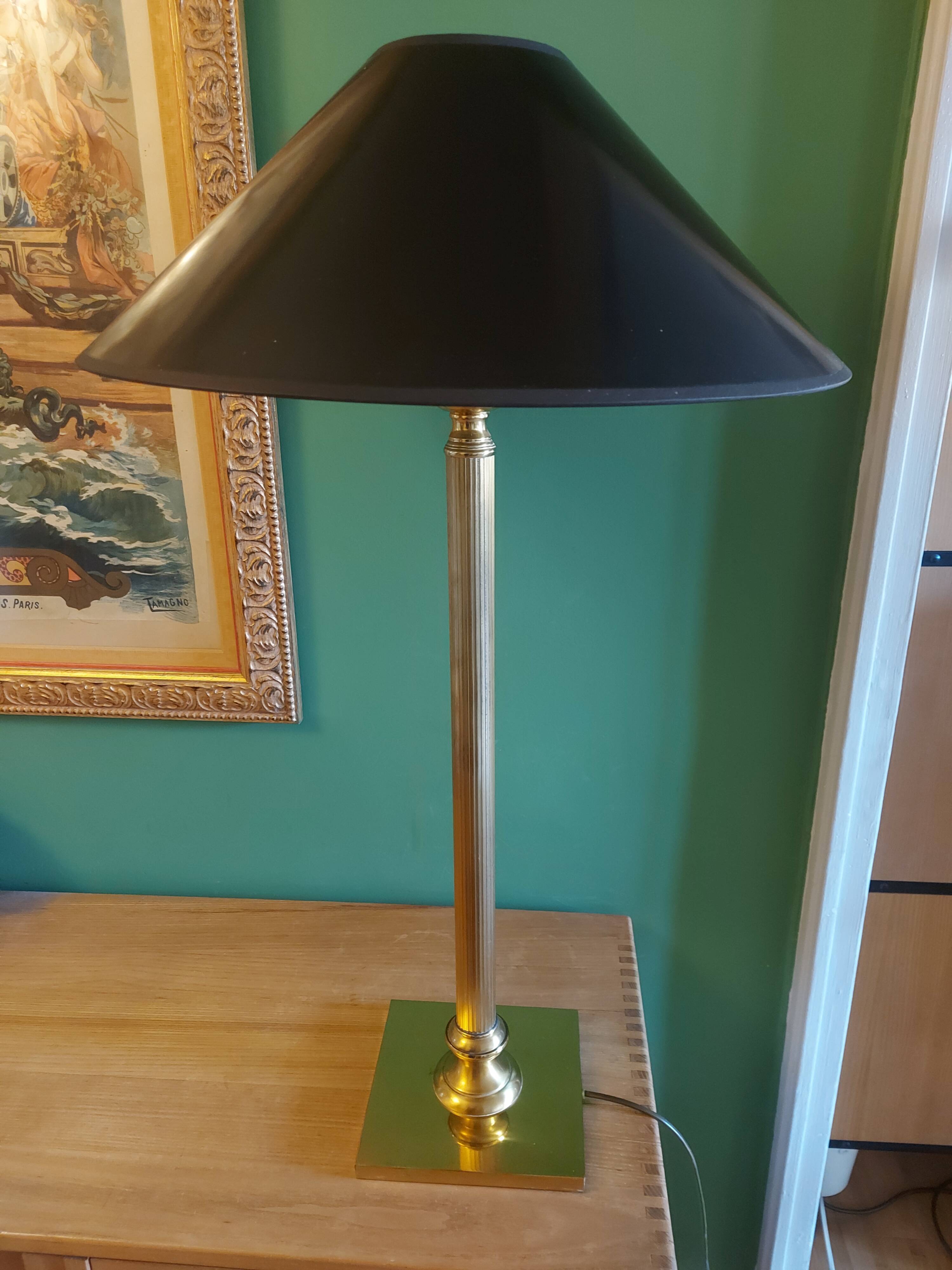 Large golden brass lamp neo classic style