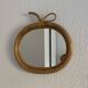 Vintage 1970 mirror apple rattan wicker fruit - 35 x 32 cm