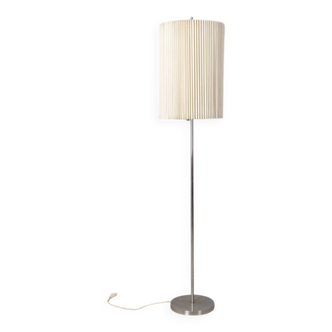 Vintage 1960s floor lamp in metal and pleated shade Italian design