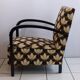 Armchair 1920 art deco - printed velvet - fully restored