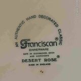 8 flat plates "Franciscan Desert Rose" English tableware