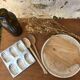 Round wood cutting board
