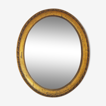 Miroir ancien ovale doré classique 58x48cm