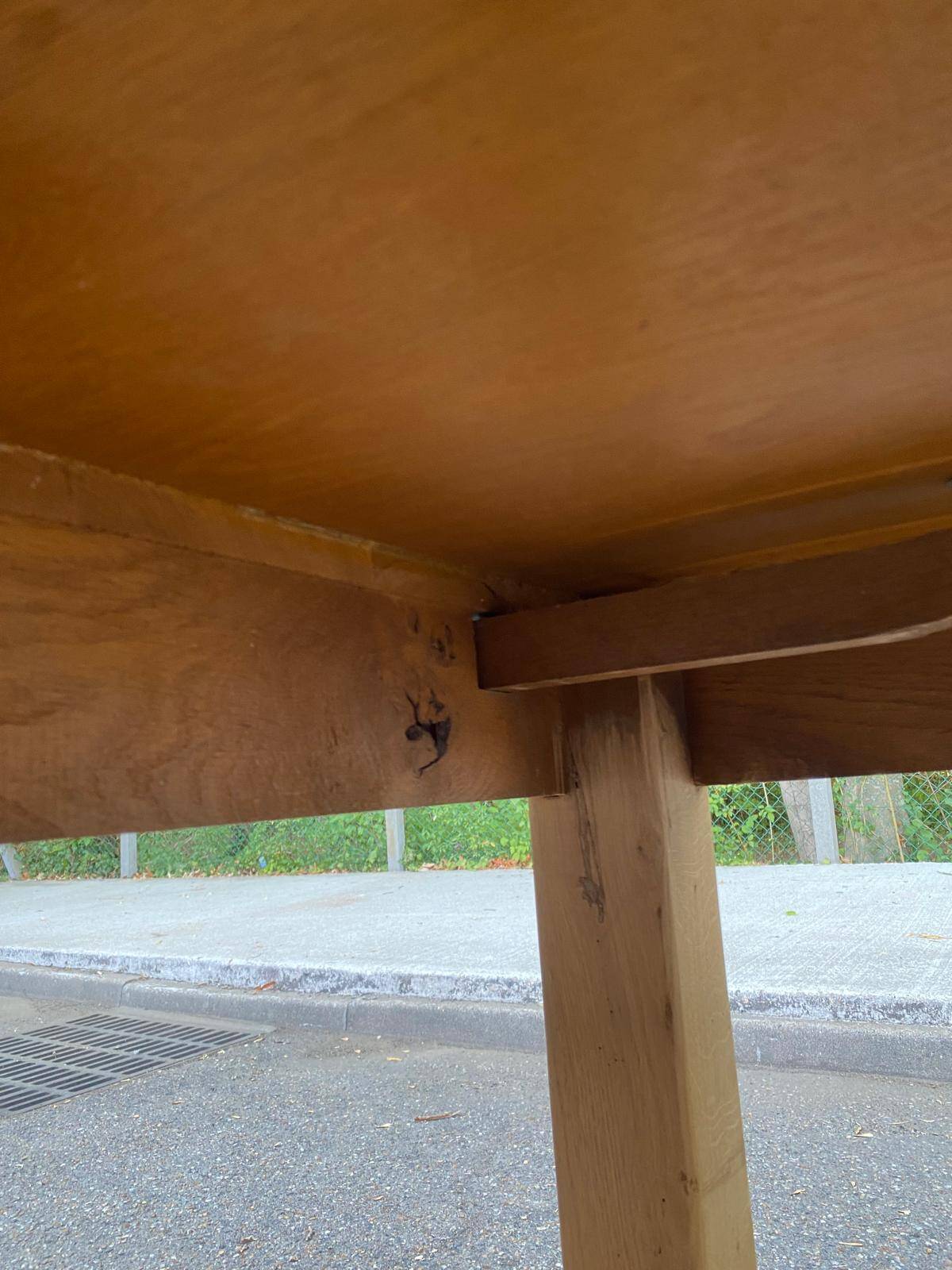 Farmhouse dining table extendable stripped in raw solid oak 180-270cm 1