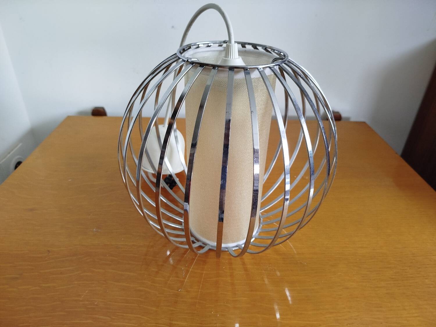 Vintage stainless steel pendant light, 1990s