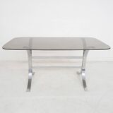 Glass and chrome dining table, 1970's