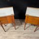 Pair of Louis XVI Style Bedside Tables in Cherry Wood