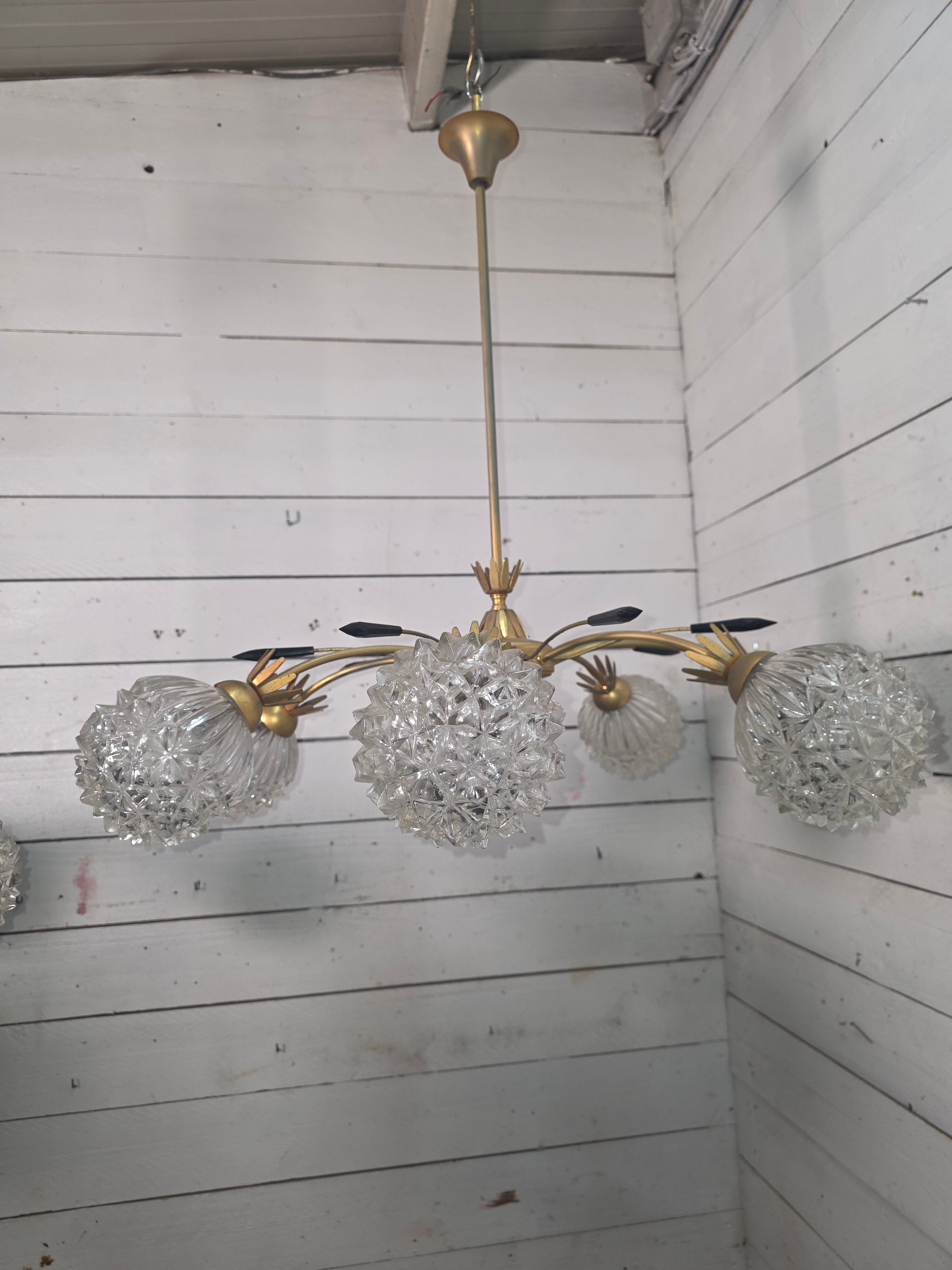 Vintage chandelier with 7 lights from the 60s/70s.