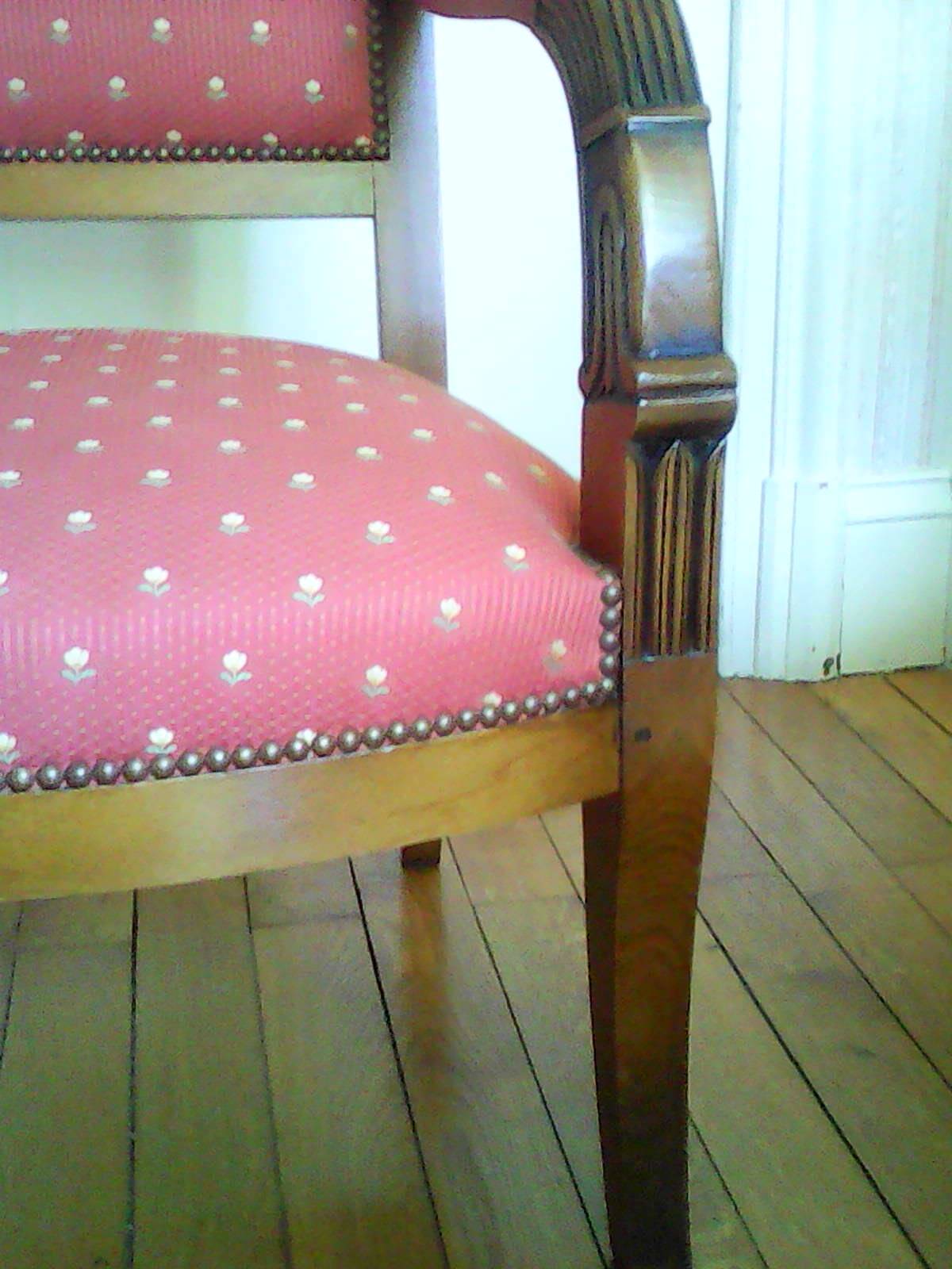 A pair of Directoire style armchairs.
