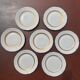Set of 6 dessert plates in Berry porcelain – White and gold