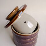 Brown glazed stoneware butter dish
