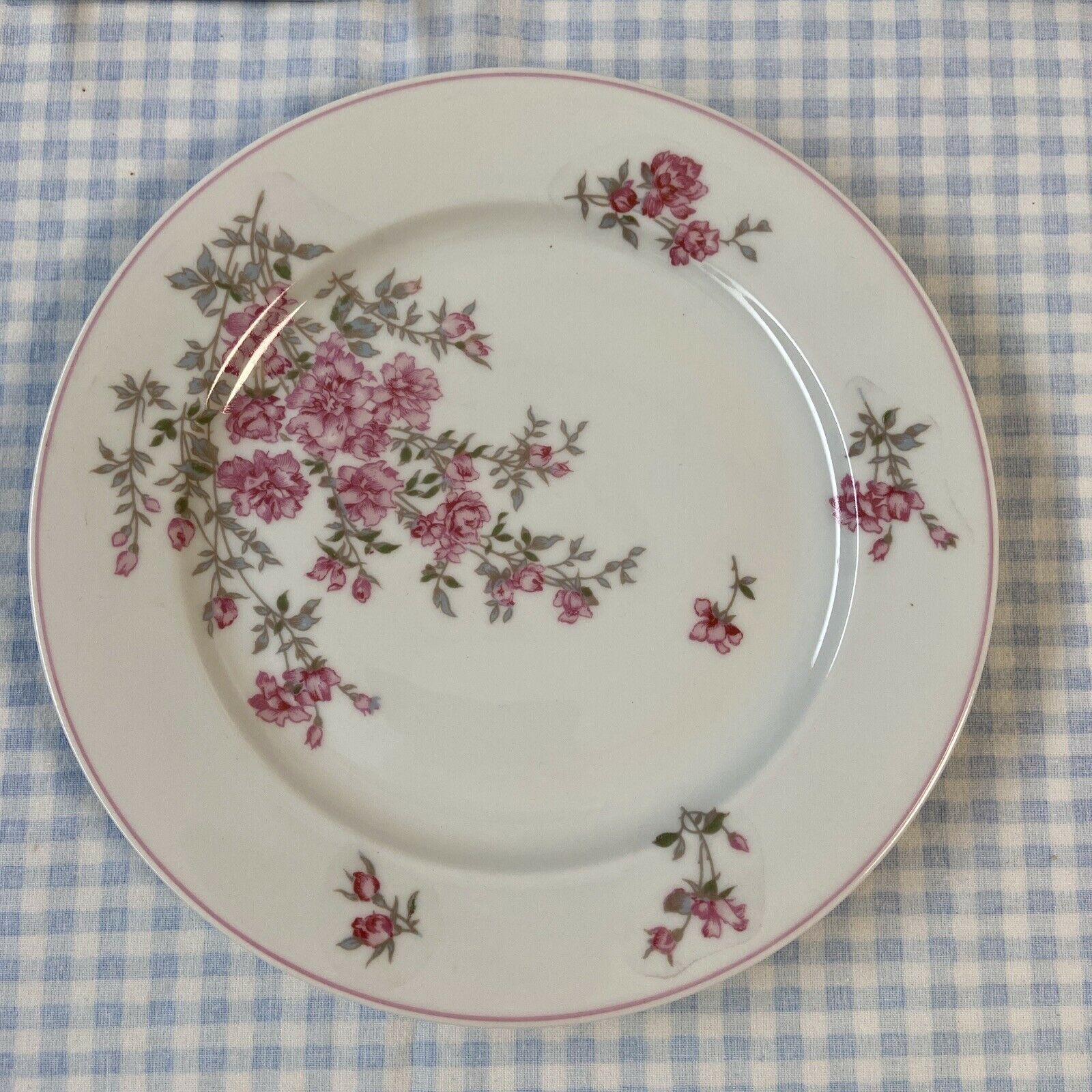 Series of 12 porcelain dessert plates decorated with flowers Bernardaud Limoges