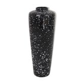 Black and white speckled vase