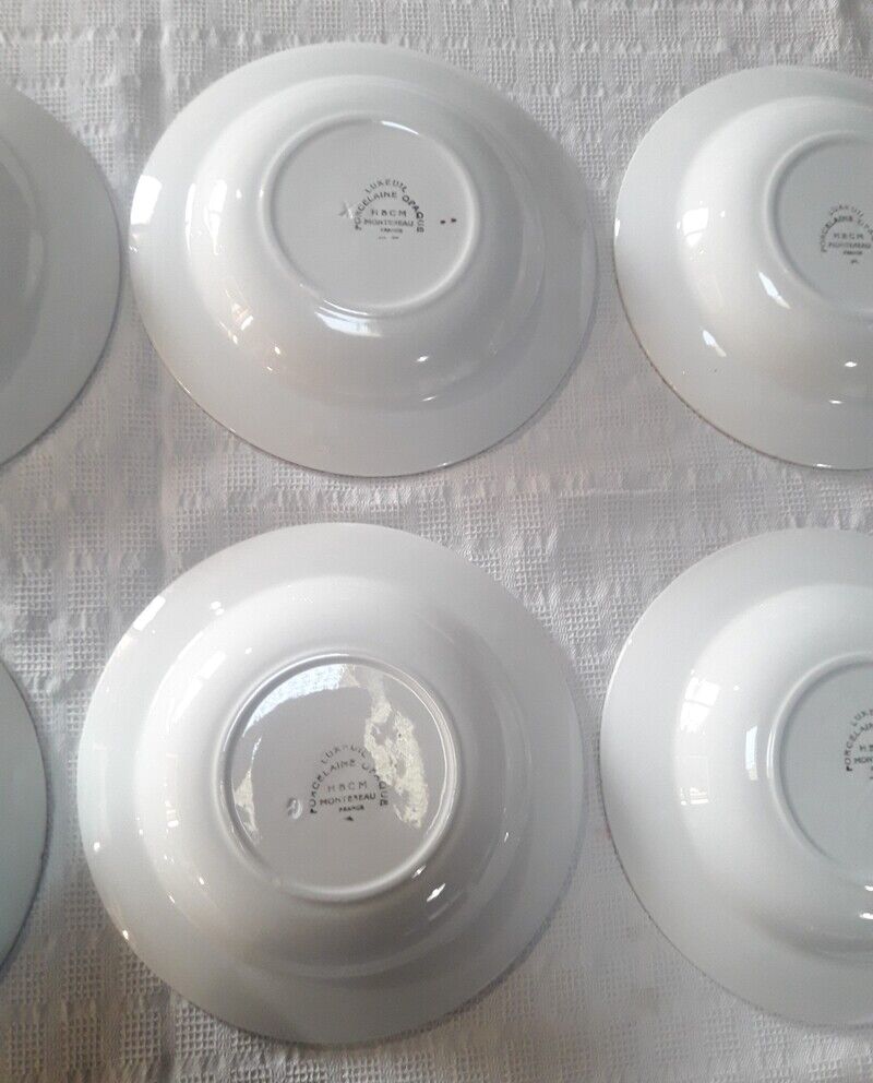 9 hollow plates Luxeuil HBCM flowers and foliage