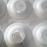 9 assiettes creuses Luxeuil HBCM fleurs et feuillages