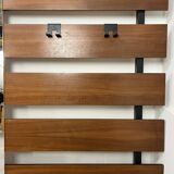 Teak wall coat rack and mirror, 60s, cloakroom
