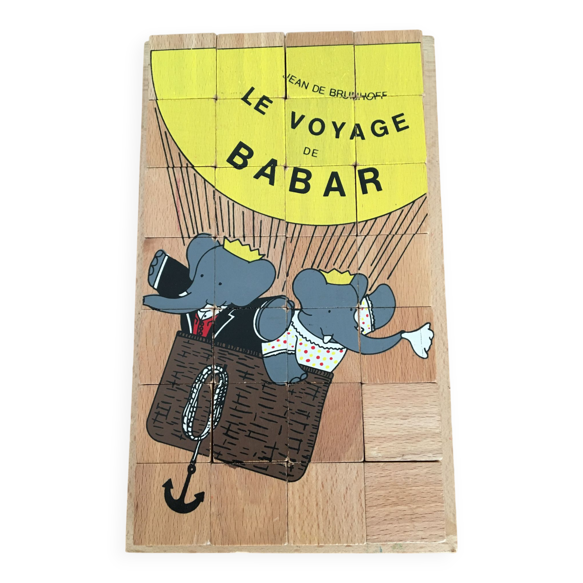 Vintage wooden puzzle babar