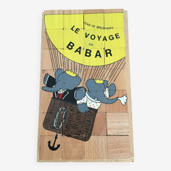 Puzzle vintage en bois babar