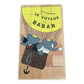 Vintage wooden puzzle babar