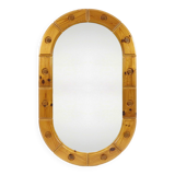 Miroir suédois en pin, années 1970