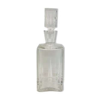 Vintage whiskey carafe in heavy crystal