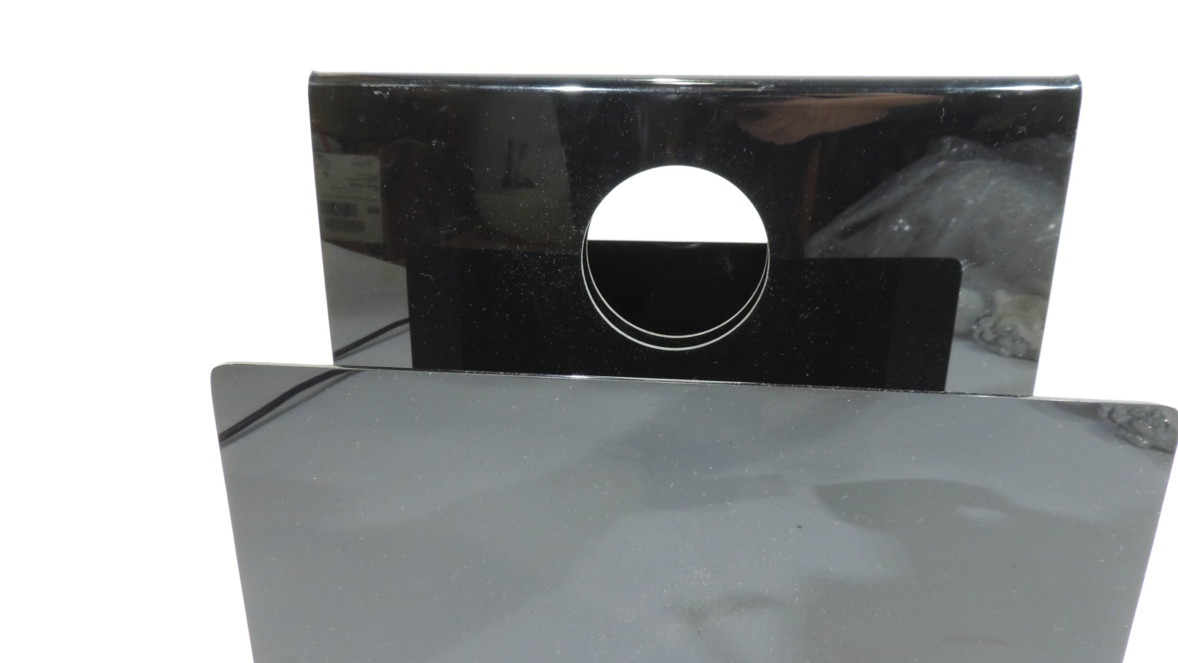 Black plexiglass magazine rack / vintage / 1980s