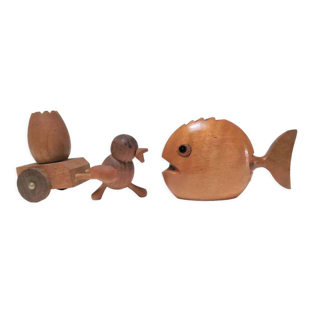 Cendrier zoomorphe vintage céramique poisson
