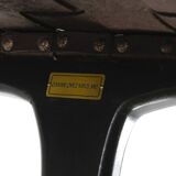 Two numbered black leather designer armchairs – Olivier De Schrijver