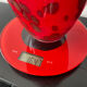 Vase Murano vintage rouge avec paillettes d or