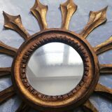 Miroir soleil bois dorée