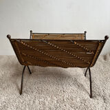 Foldable metal and wicker rattan magazine door